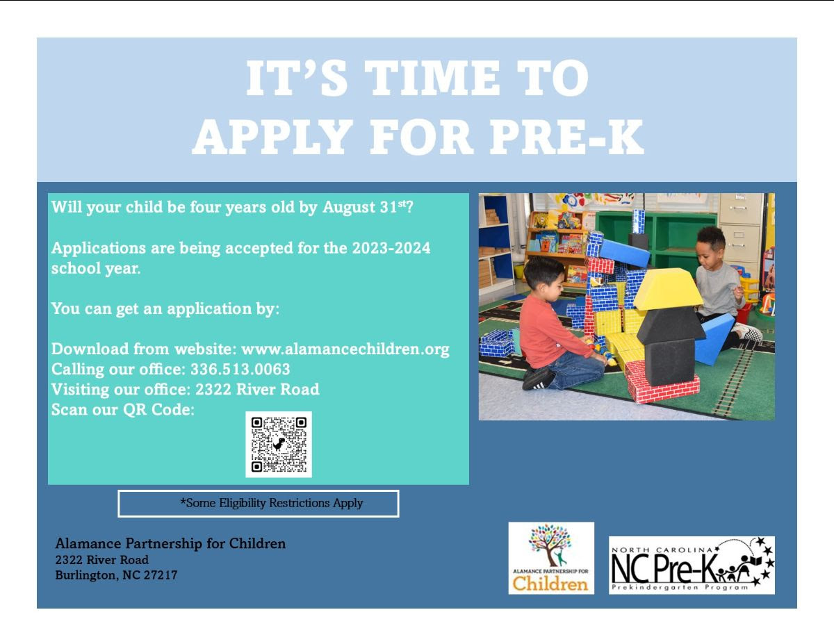 It s Time to Apply for NC Pre K United Way of Alamance County